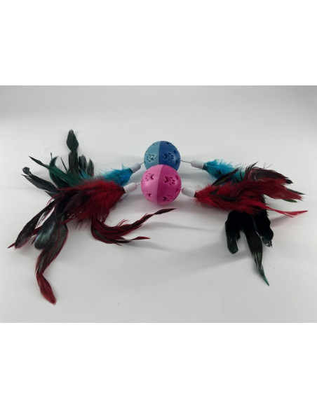 Zabawka piłeczka z piórami