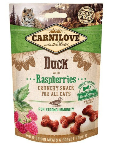 Carnilove Cat Snack Fresh Crunchy kaczka z malinami 50g