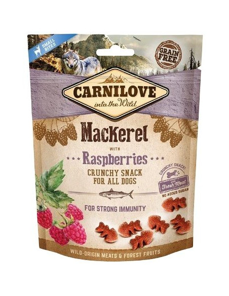 Carnilove Dog Snack Fresch Crunchy Makrela z malinami 200 g