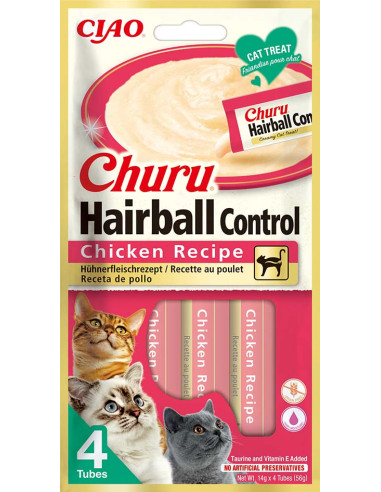 Inaba Ciao Churu Hairball Control dla kota - Kurczak 4 x 14g