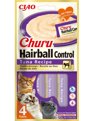 Inaba Ciao Churu Hairball Control dla kota - Tuńczyk 4 x 14g
