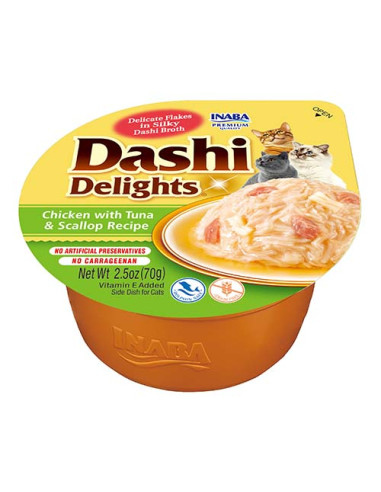 Inaba Dashi Delights - Kurczak, tuńczyk i przegrzebki 70g