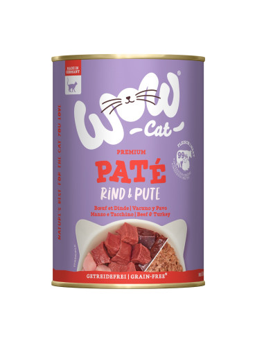 WOW Cat Pate Rind & Pute - Wołowina i indyk 400g