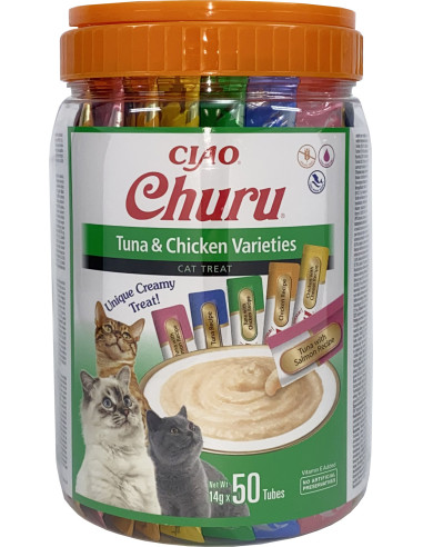 INABA Cat Churu Tuna & Chicken Varieties 50x14g - Wariacje z tuńczykiem i kurczakiem