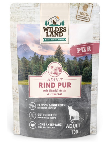 Wildes Land Cat Classic Adult Rind Pur - Wołowina 100g