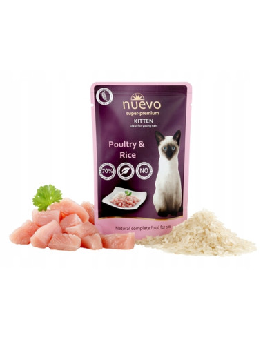 Nuevo Kitten Poultry with Rice - Drób z ryżem 85g