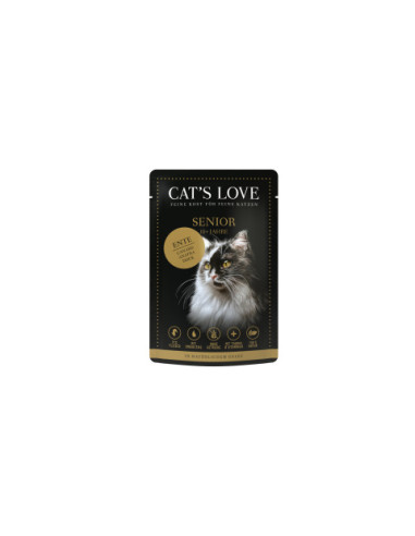 CAT’S LOVE Senior Duck – Kaczka i indyk w naturalnej galaretce (85g)