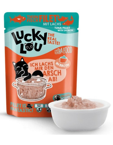 Lucky Lou Extrafood Tuńczyk & łosoś w bulionie 70g