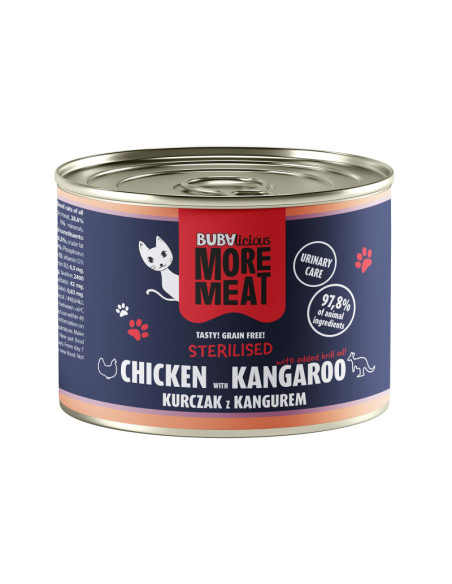 BUBAlicious More Meat Sterilised Kurczak Kangur 185g