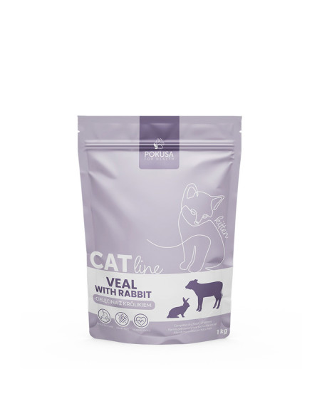 Pokusa CatLine Kitten - Cielęcina z królikiem 1kg