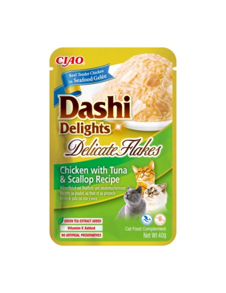 Inaba Cat Dashi Delights Flakes - Chicken Tuna & Scallop 40g