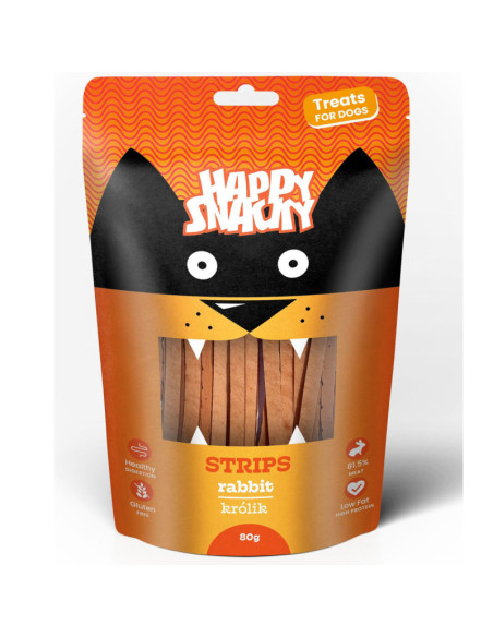 HAPPY SNACKY Paski z królika 80g