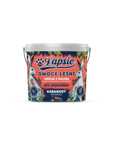 Łapsie Kabanosy Królik z Malinami 160g