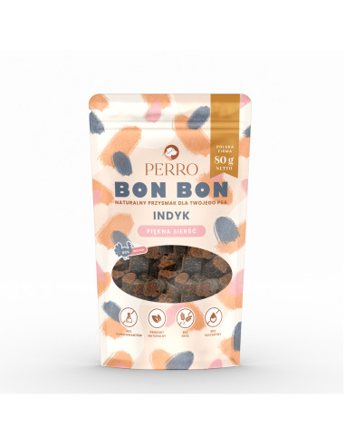 Perro BON BON Piękna sierść - Indyk 80g