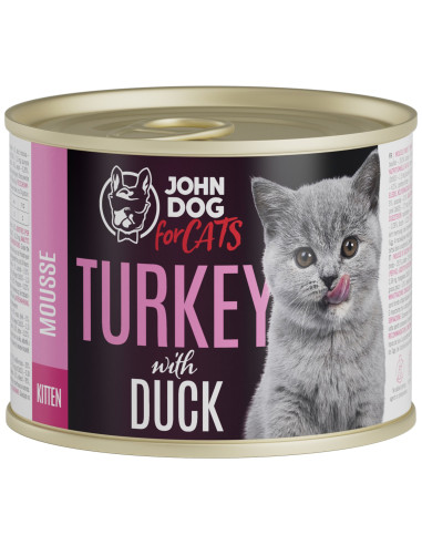 John Dog for Cats Mus Kitten - Indyk i kaczka 200g