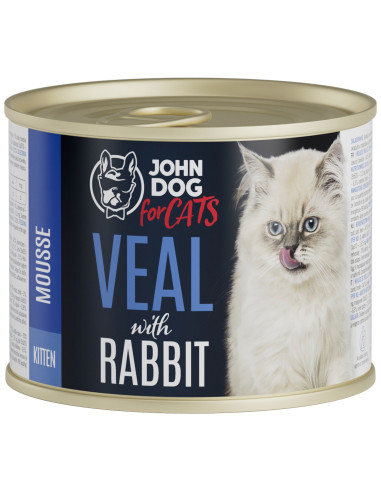John Dog for Cats Mus Kitten - Cielęcina i królik 200g