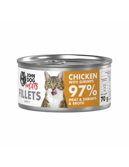 John Dog for Cats Filety - Kurczak z krewetkami 70g