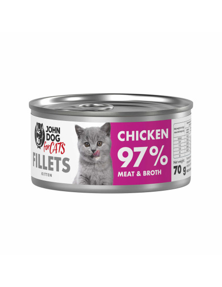 John Dog for Cats Kitten Filety - Kurczak 70g