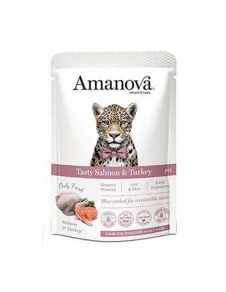 Amanova Cat Tasty Salmon & Turkey - Łosoś i indyk saszetka 85g