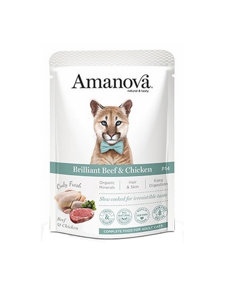 Amanova Cat Brilliant Beef & Chicken - Wołowina i kurczak saszetka 85g