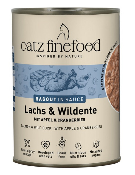 Catz Finefood Ragout in Sauce N.605 Łosoś i Dzika Kaczka 380g