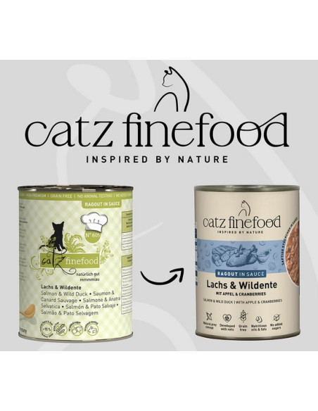 Catz Finefood Ragout in Sauce N.605 Łosoś i Dzika Kaczka 380g