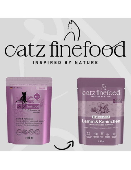 Catz Finefood Classic N.11 Jagnięcina i królik 85g