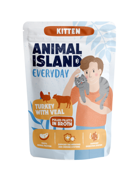 Animal Island Everyday Kitten - Indyk i cielęcina w sosie 85g