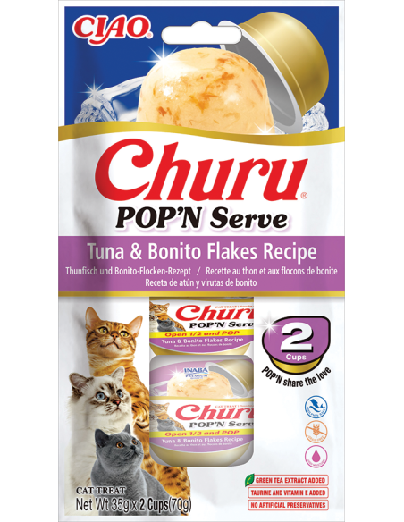 Inaba Churu Pop'n Serve - Tuna & Bonito Flakes 2x35g