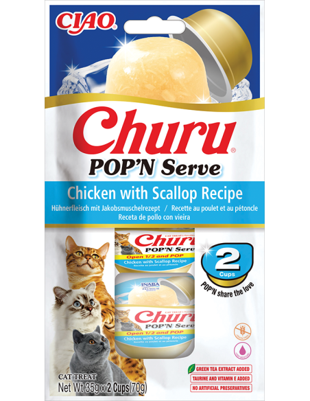 Inaba Churu Pop’n Serve - Chicken & Scallop 2x35g