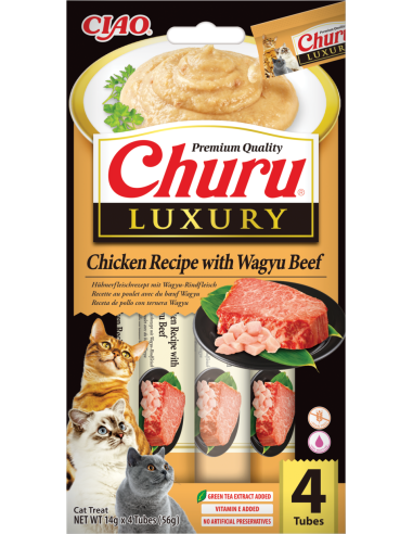 Inaba Cat Churu Luxury - Chicken Wagyu Beef 4x14g