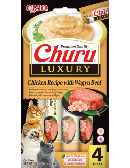 Inaba Cat Churu Luxury - Chicken Wagyu Beef 4x14g