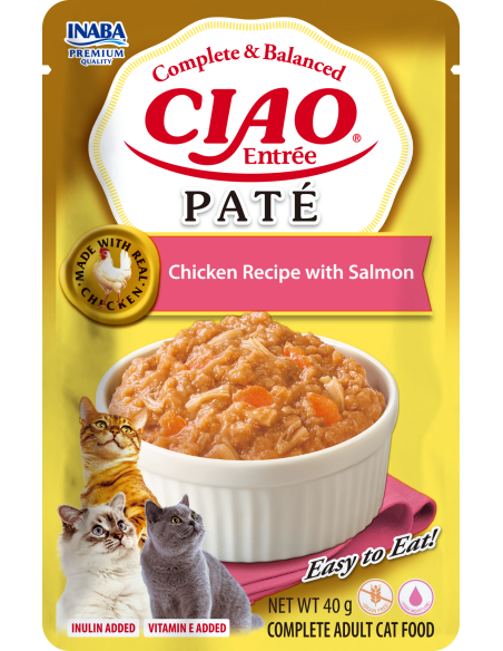 Inaba Cat Ciao Entrée Pate - Chicken Recipe with Salmon 40g