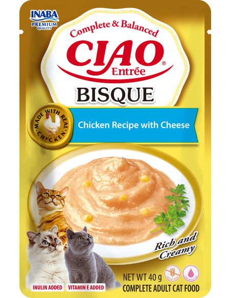 Inaba Cat Ciao Entrée Bisque - Chicken Recipe with Cheese 40g