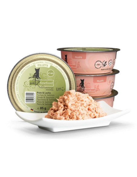 Catz Finefood Filety N.405 Indyk Kurczak Łosoś tacka 85g
