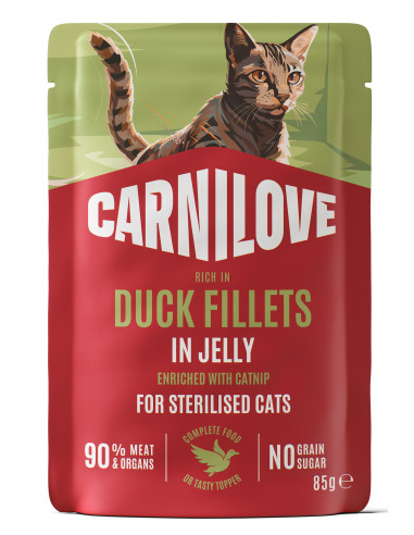 Carnilove Cat Jelly Duck Sterilised - Kaczka z...