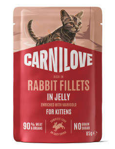 Carnilove Cat Jelly Kitten Rabbit - Królik z nagietkiem w...