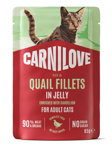 Carnilove Cat Jelly Quail - Przepiórka z mniszkiem galaretce 85g