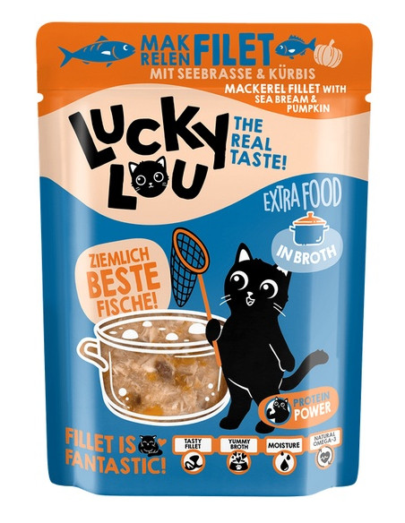 Lucky Lou Extrafood Makrela i dorada w bulionie 70g