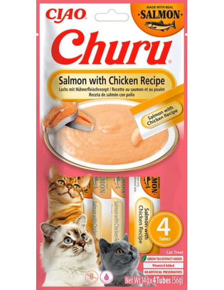 Inaba Ciao Cat Churu - Łosoś z kurczakiem 4x14g (56g)