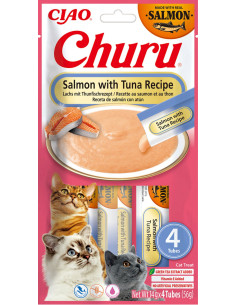 Inaba Ciao Cat Churu - Łosoś z tuńczykiem 4x14g (56g)